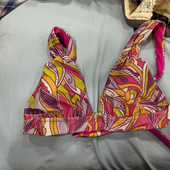 NWT BECCA BY REBECCA VIRTUE PSYCHEDELIC BLAKE SHIRRED HALTER TOP IN SIZE LARGE - Picture 8 of 10